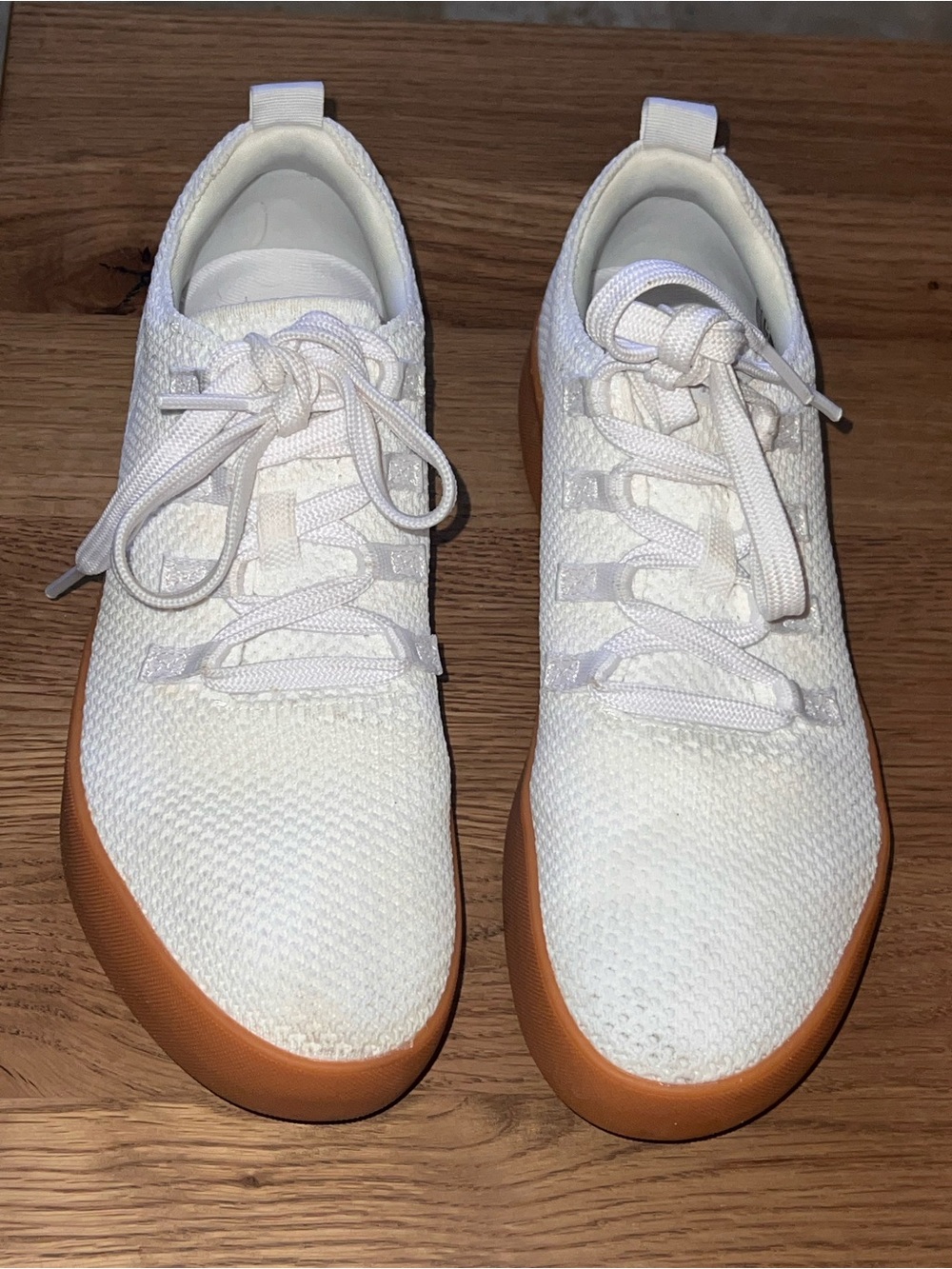 Women’s NOBULL White Knit Sneakers with Gum Sole